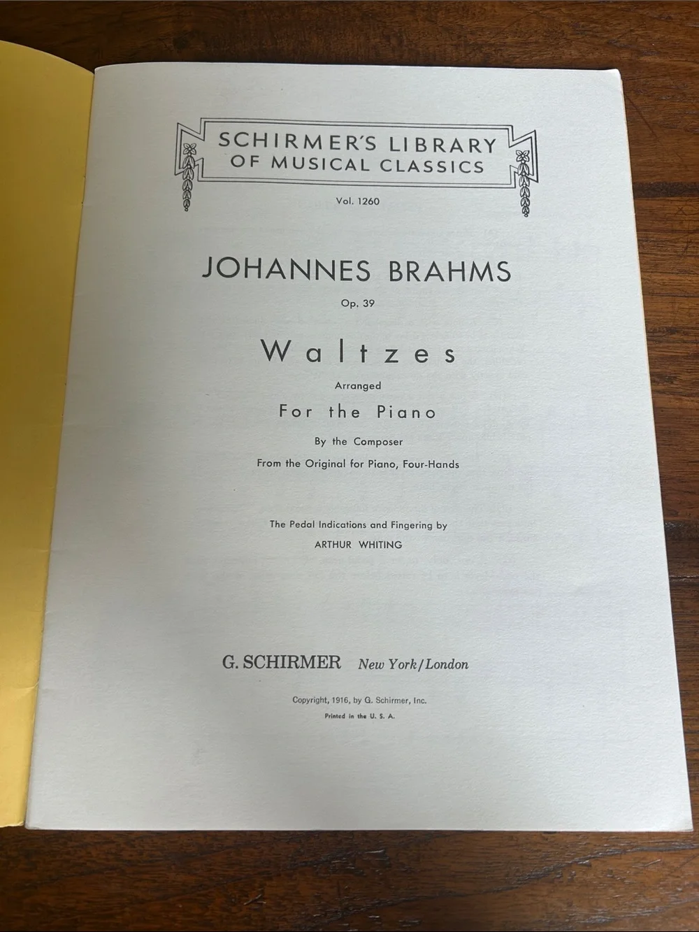 Schirmer's Library Brahms Waltzes Wall Art - Cream and Blue - 27 pages